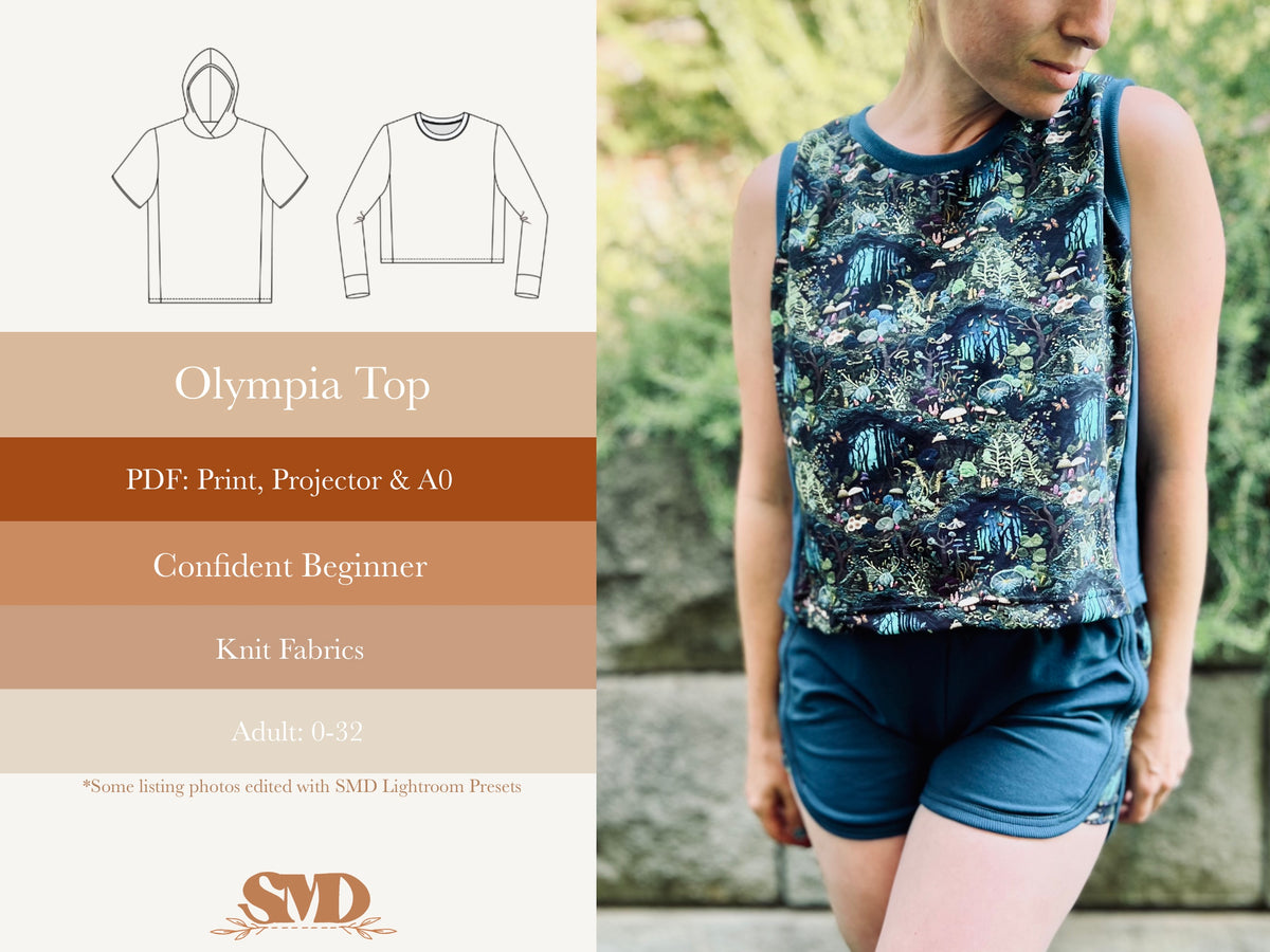 Adult Olympia Colorblock Top Digital Sewing Pattern Sizes 0-32 ...