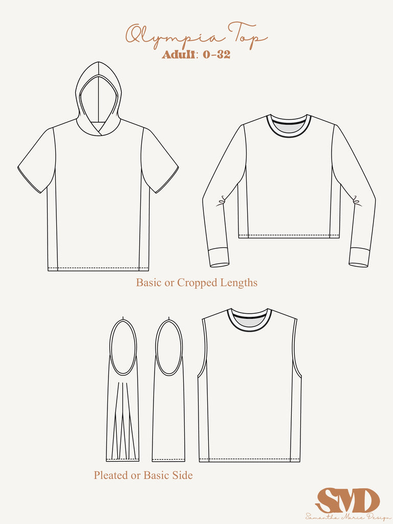 Adult Colorblock Pattern Adult Olympia Colorblock Top Digital Sewing Pattern Sizes 0-32 ...
