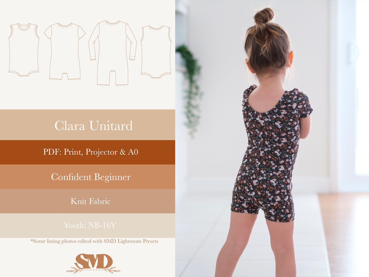 Youth Clara Unitard Digital Sewing Pattern Sizes NB - 16Y – Samantha ...