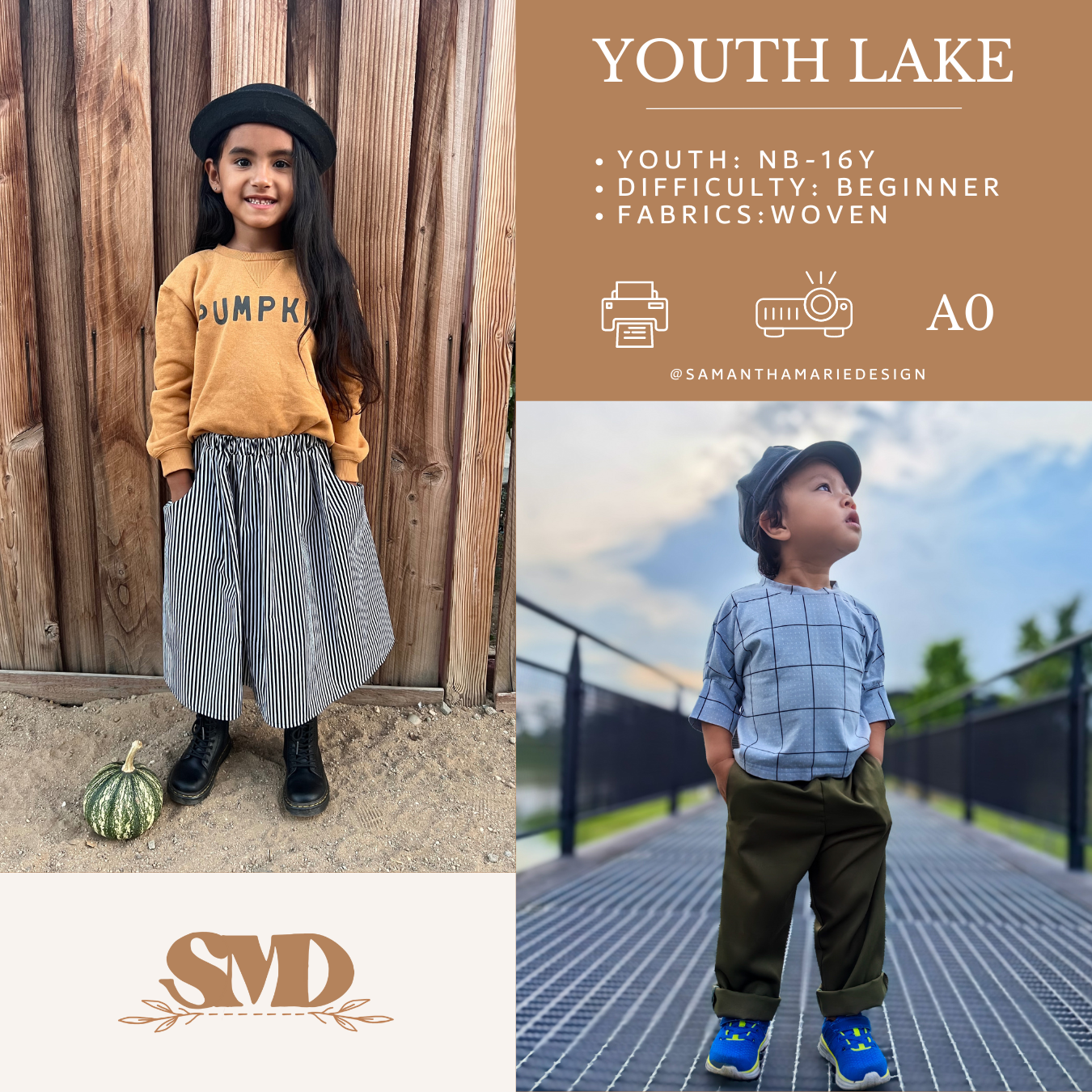Youth Lake Skirt and Pants Digital Sewing Pattern Sizes NB-16Y ...