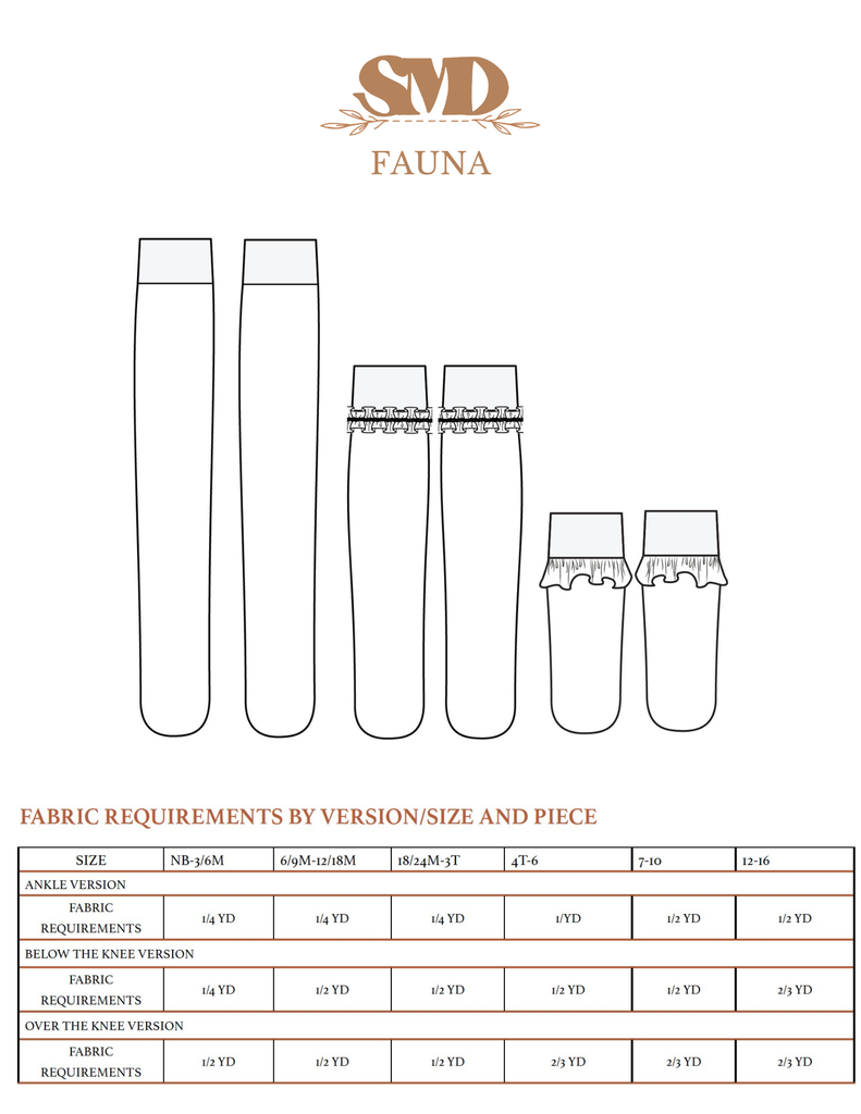 Youth Fauna Socks Digital Sewing Pattern Sizes NB-16Y – Samantha Marie ...