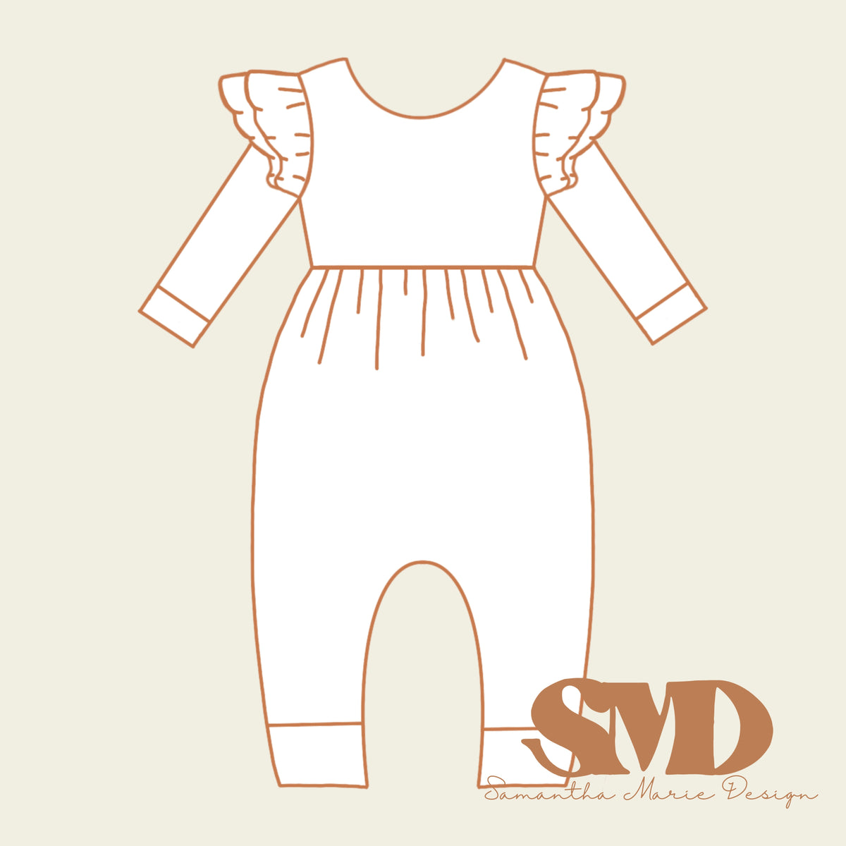 SMD Child Magnolia Romper Pattern Mock-up – Samantha Marie Design
