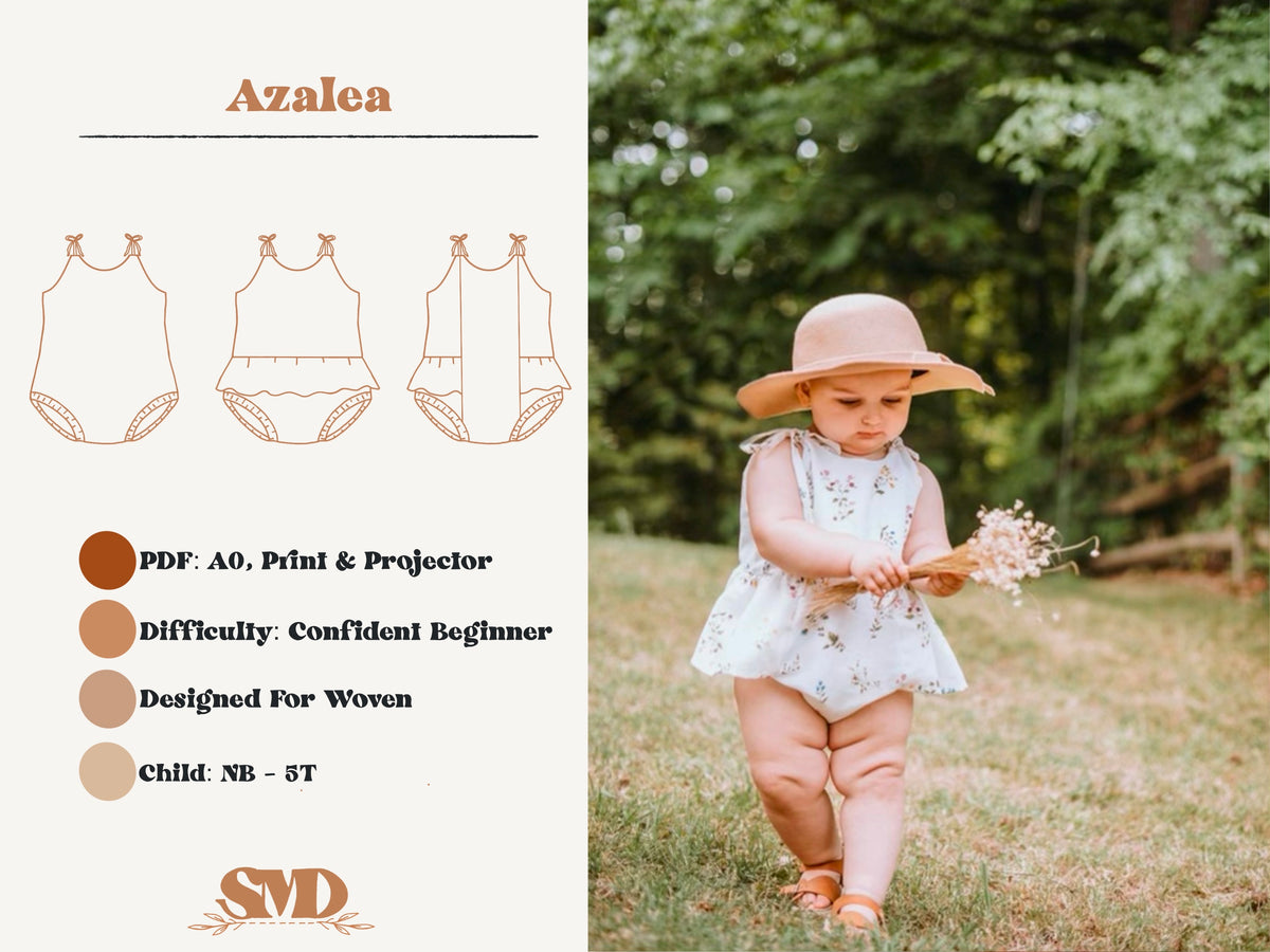 Child Azalea Romper and Dress Digital Sewing Pattern Sizes NB-5T ...